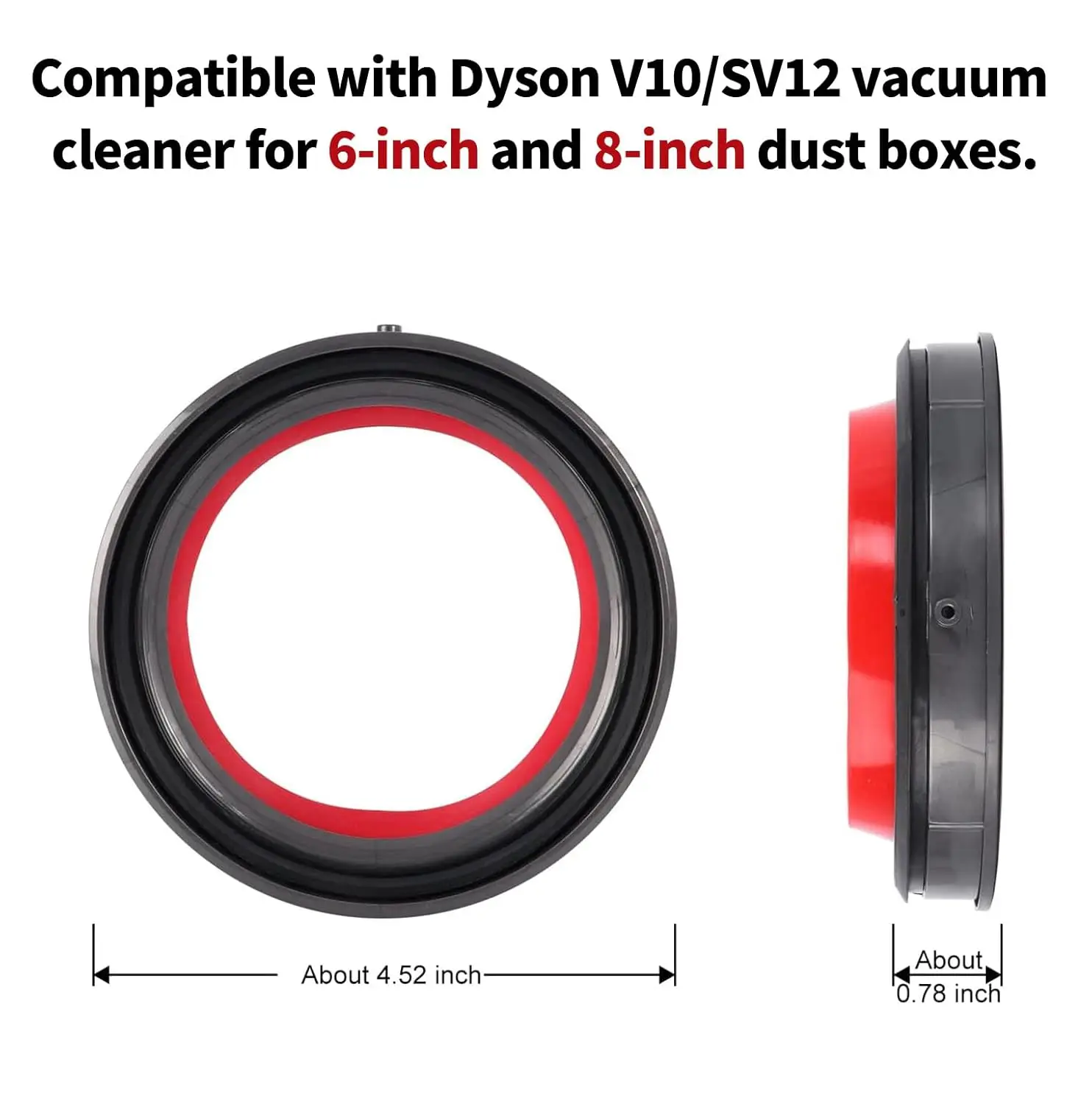 صندوق الغبار العلوي حلقة لإحكام الإغلاق الثابتة لعلبة المكنسة الكهربائية دايسون V10 SV12 مع قطع غيار كوب الترابية مفك البراغي T8
