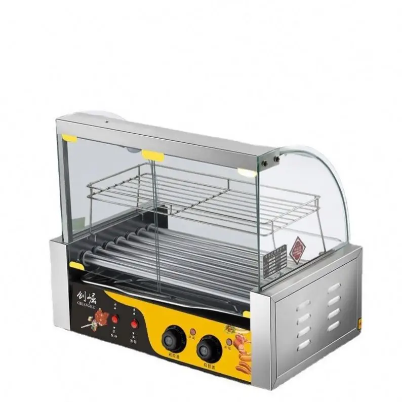 Anduuk mesa grelhada salsicha tubo de aquecimento elétrico comercial/casa salsicha cachorro quente rolando máquina grelha elétrica