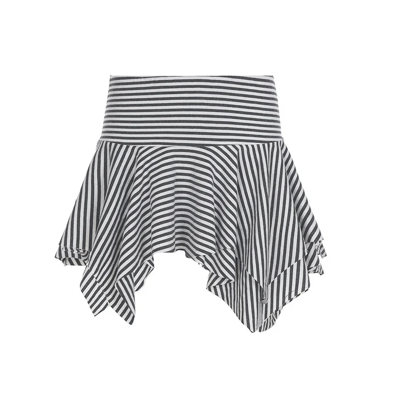 Neploe Streetwear Pure Desire Sweet Skirt All-match Short Stripe Fresh Irregular Slim Fit Women's Mini Skirt Hot Sell Fashion