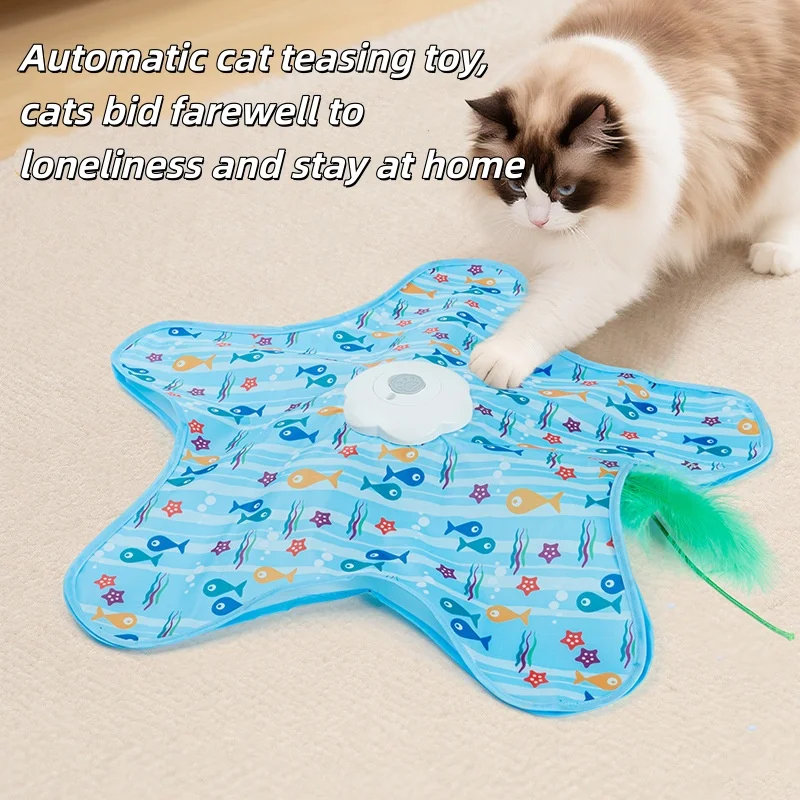 Type-C Rechargeable Automatic Cat Toy Motion Activated Hide & Seek Bird Chirping Toy Interactive Feather Teaser for Kittens