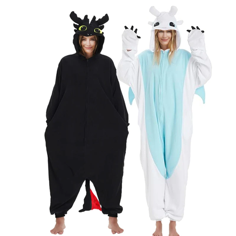 Piyama satu potong wol Kigurumi hewan dewasa piyama pesta Makeup kostum kartun pesta Halloween Cosplay