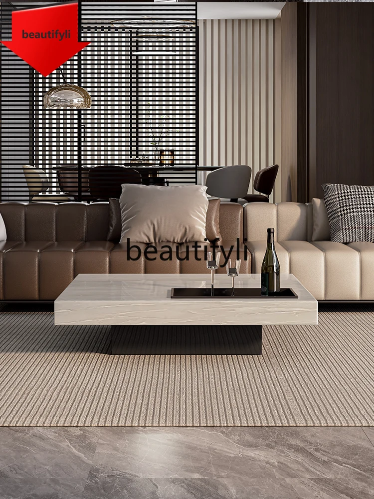 

A16 Мраморный журнальный столик, светлый роскошный итальянский минималистичный домашний квадратный высококачественный плавающий журнальный столик