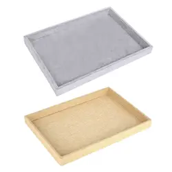 2024 New Velvet Ring Earrings Trays Showcase Display Jewelry Organizer Box Showcase Display for Case Storage Ring Earrings Gray