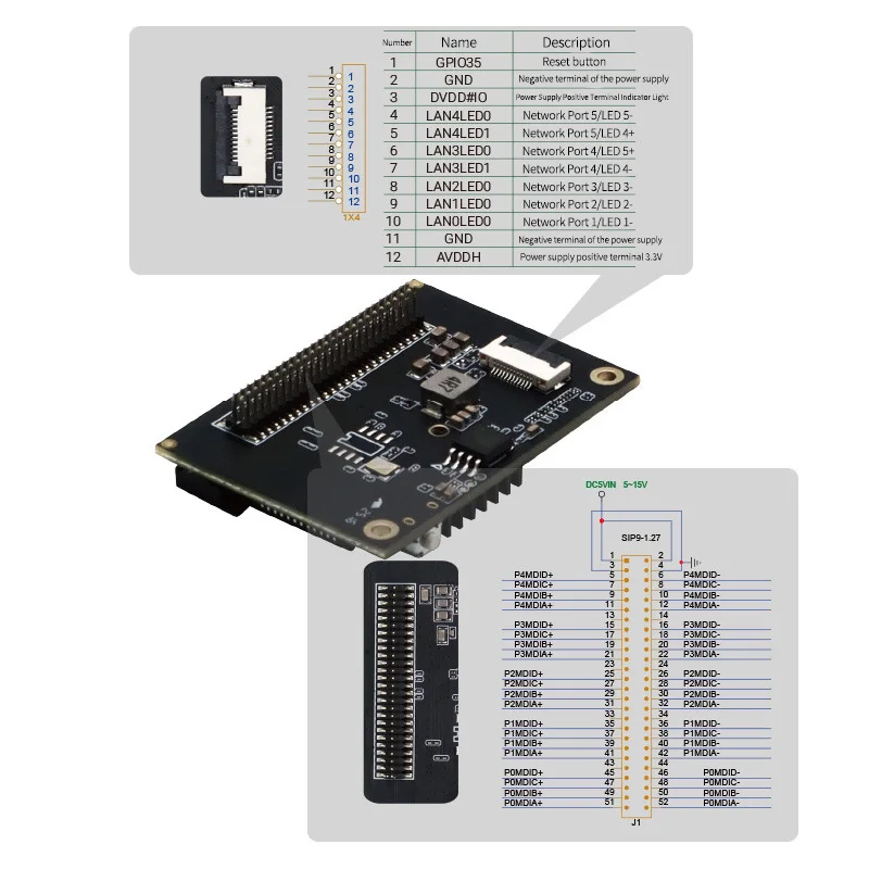 VLAN TAG Pin Header Industriequalität 5-Port Gigabit leicht verwaltetes Switch Modul Pin Header Switch PCBA Board