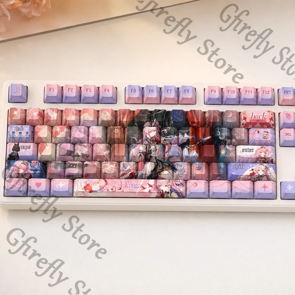 Wuthering Waves Denia Cosplay Side Engraving Character Light Transmission Kforce Keyboard Cap Keycaps Periphery Ornaments