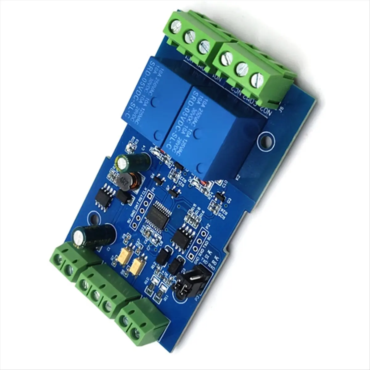 7-24V 2 Channel Relay Module Switch Modbus RTU RS485/TTL Communication Input Output with Anti-Reverse Protection