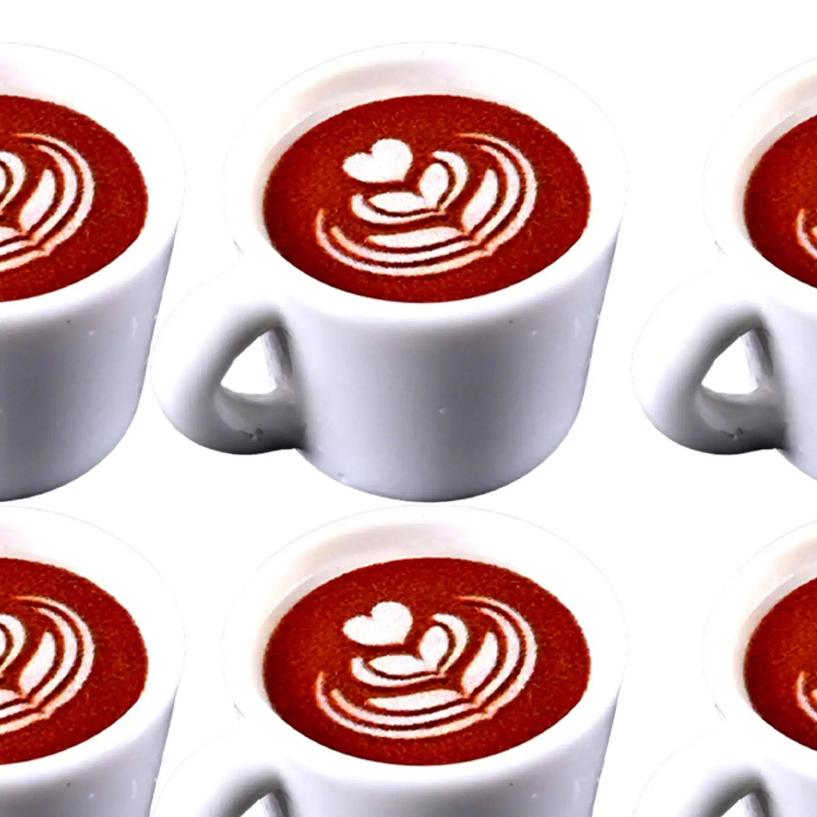 10Pcs Dollhouse Coffee Latte Model Mini Kitchen Toy Simulated Latte Art for Cafe Bar Kitchen Dolls House Life Scene Accessories