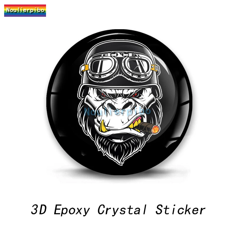 3D Crystal Sticker Epoxy Dome Car Sticker Bigfoot Gorilla PVC Car Office Supplies Laptop Mobile Phone Trolley Case Vinyl Decal