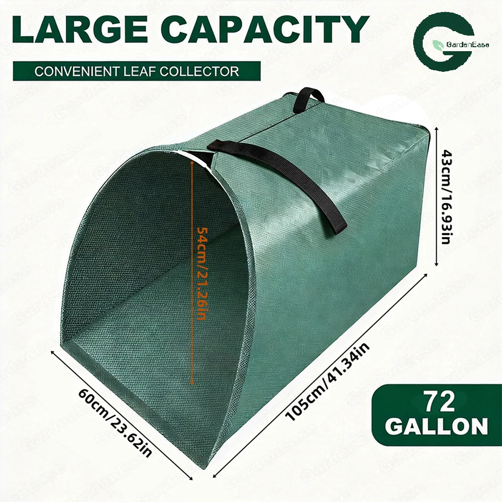 New 270L Versatile Waste Bags Portable, Reusable Leaf Debris Collector For Outdoor Yard Lawn Cleanup Bags for Leaves, Branches