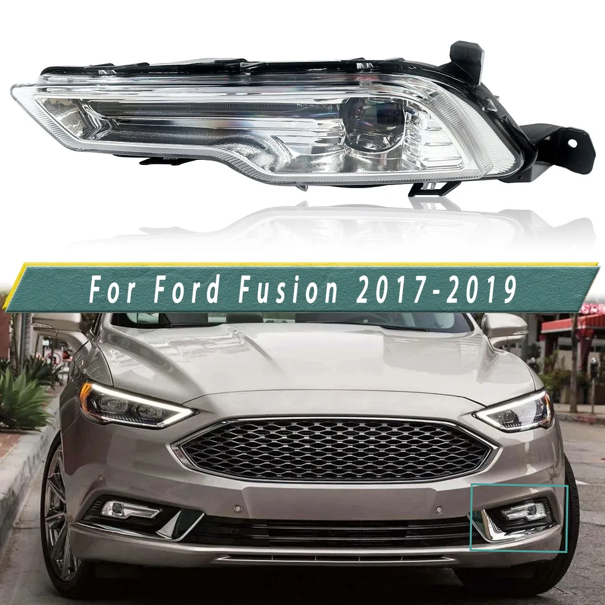 

Замена левой противотуманной фары для Ford Fusion Explorer XLT Sport 4-дверный 2017 2018 2019, левая передняя бамперная лампа, светодиодная противотуманная фара
