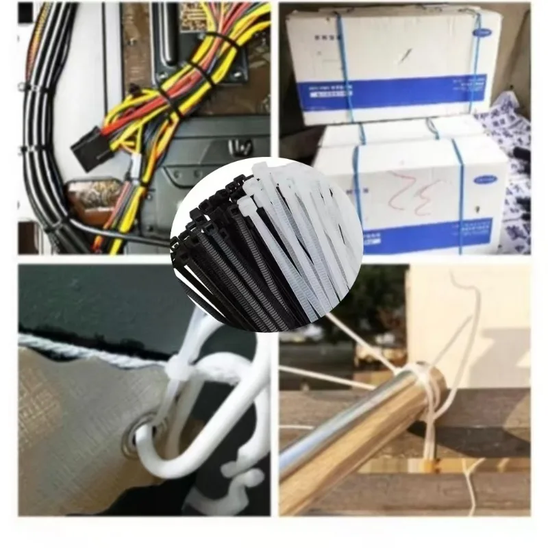 100-1000Pcs Plastic Nylon Cable Ties Self-locking Cord Ties Straps Adjustable Cables Fastening Loop Home Office Wire Zip Ties