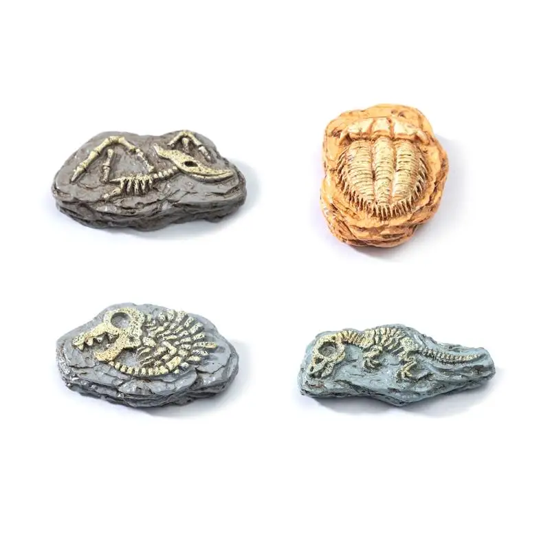 4pcs Micro Landscape Simulation Dinosaur Fossil, DIY Decorations, Desktop Accessories Small Ornaments