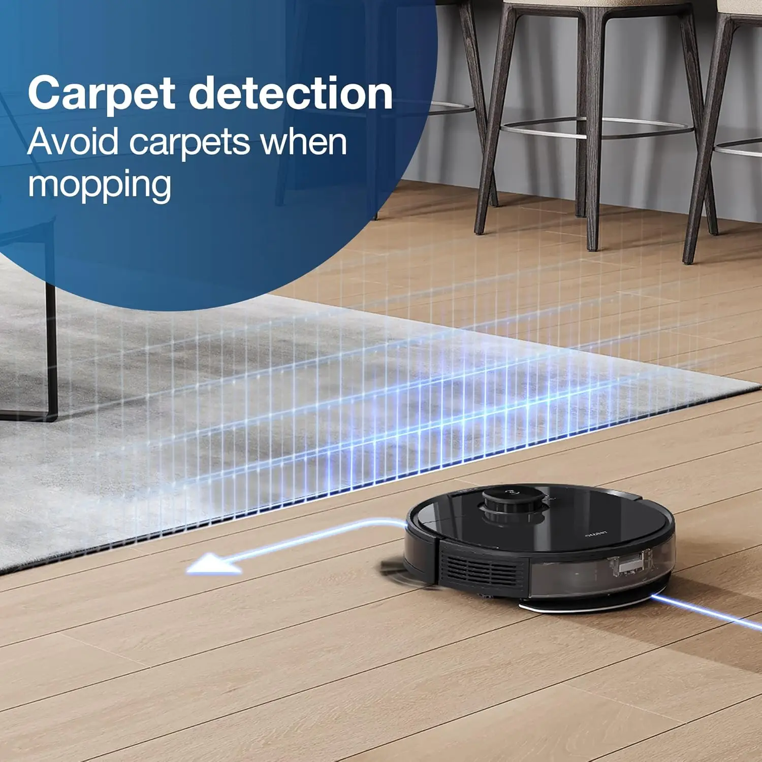 مكنسة وممسحة روبوت ECOVACS Deebot N8 Pro، شفط قوي 2600 باسكال، ملاحة LiDAR القائمة على الليزر، كشف العوائق الذكية، متعددة