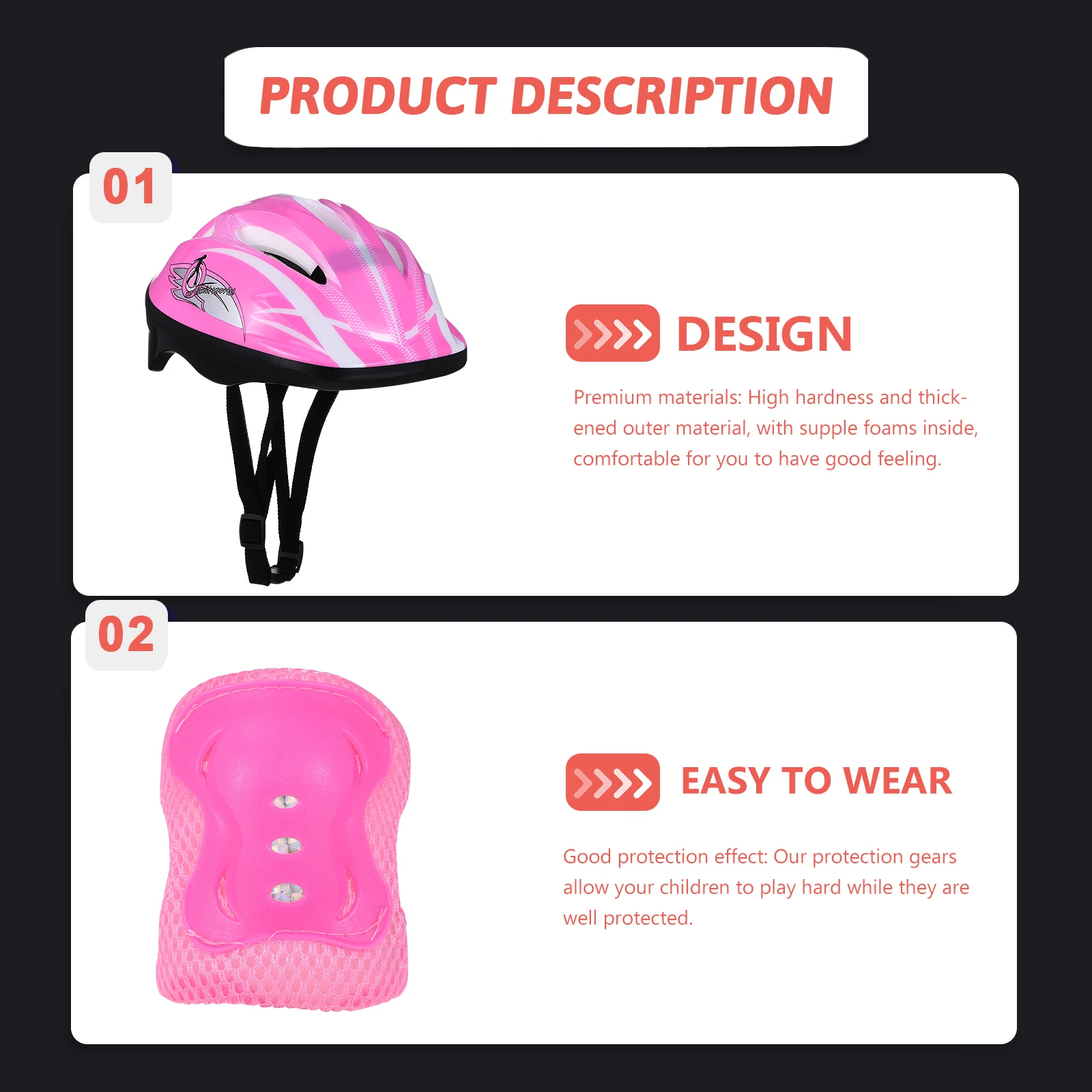 Protective Suit Kneepads Kids Skating Skateboarding Baby Head Protector Shell Pvc Elbow and Man Roller Supplies