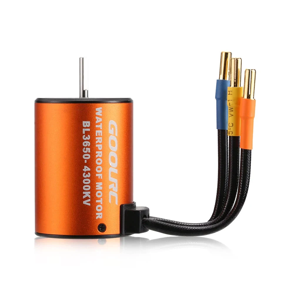 GoolRC ترقية مقاوم للماء 3650 4300KV فرش السيارات مع 60A ESC كومبو مجموعة ل 1/10 RC سيارة شاحنة RC الأسود فرش السيارات