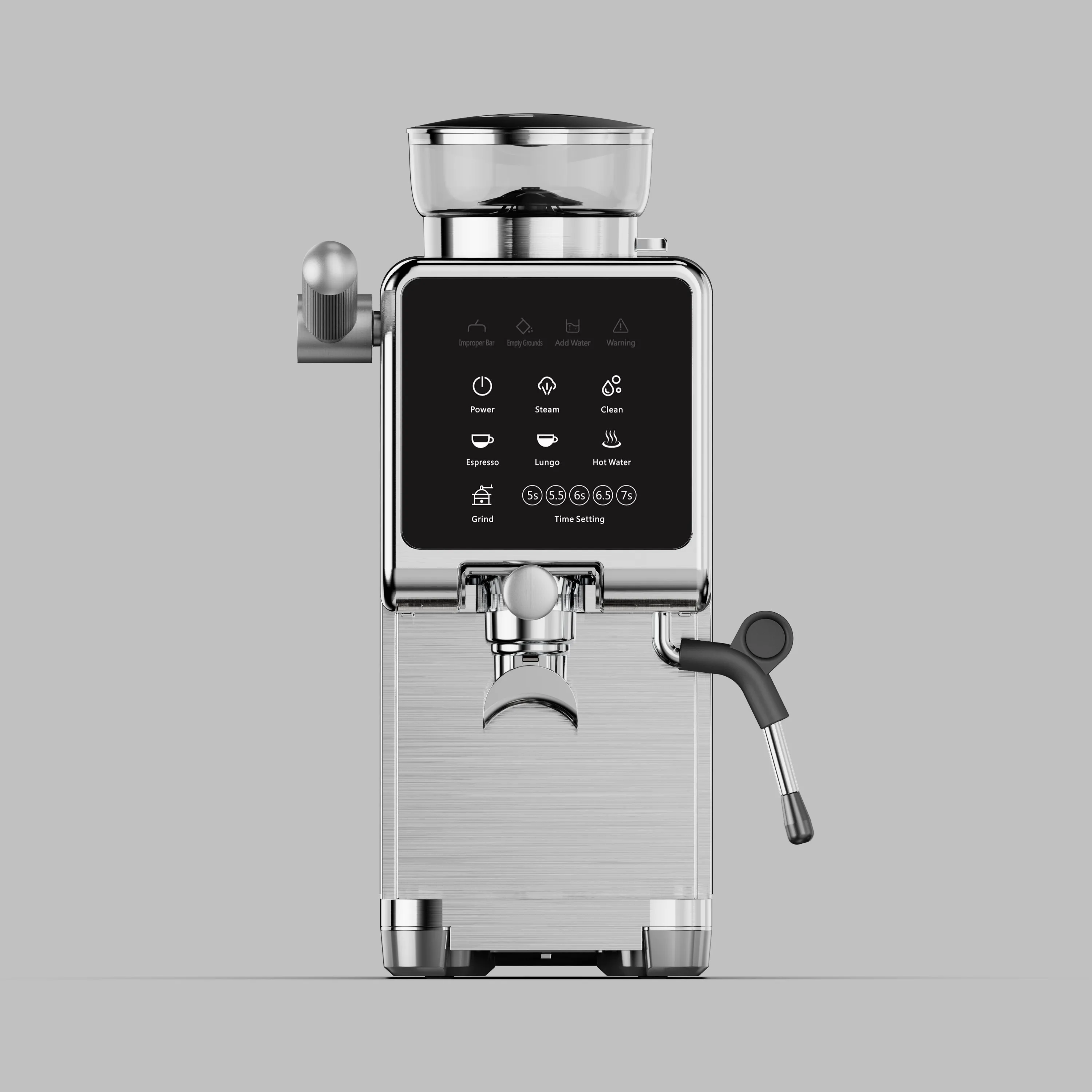 Professional Electric Semi Automatic Coffee Maker 220v 3in1 Extraction Espresso Machine Grinder Brew System Outdoor Household
