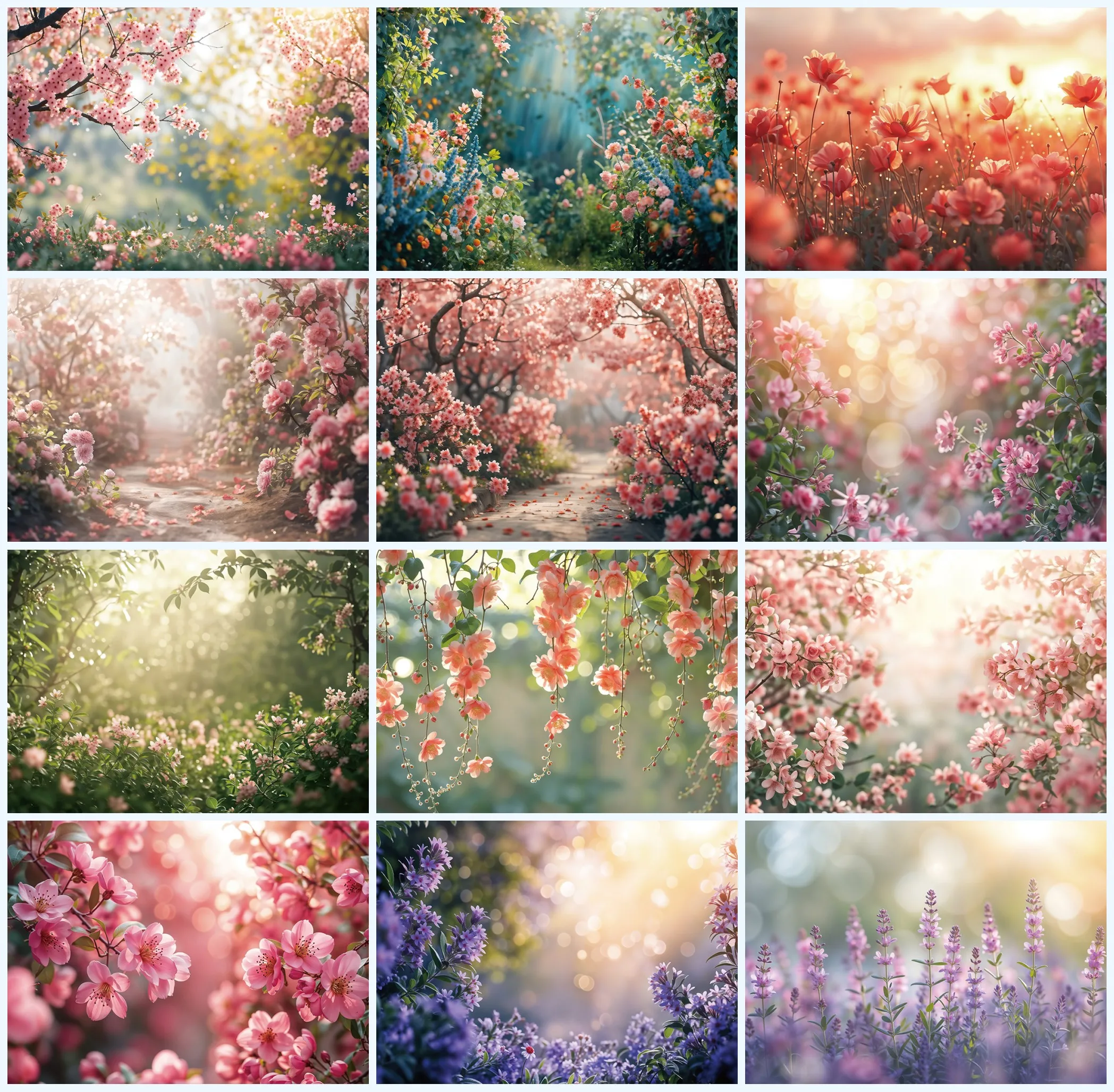 Mehofond Spring Flower Field Backdrops Natural Natural Scenery Women Family Photo Background for Photography Photo Studio Props