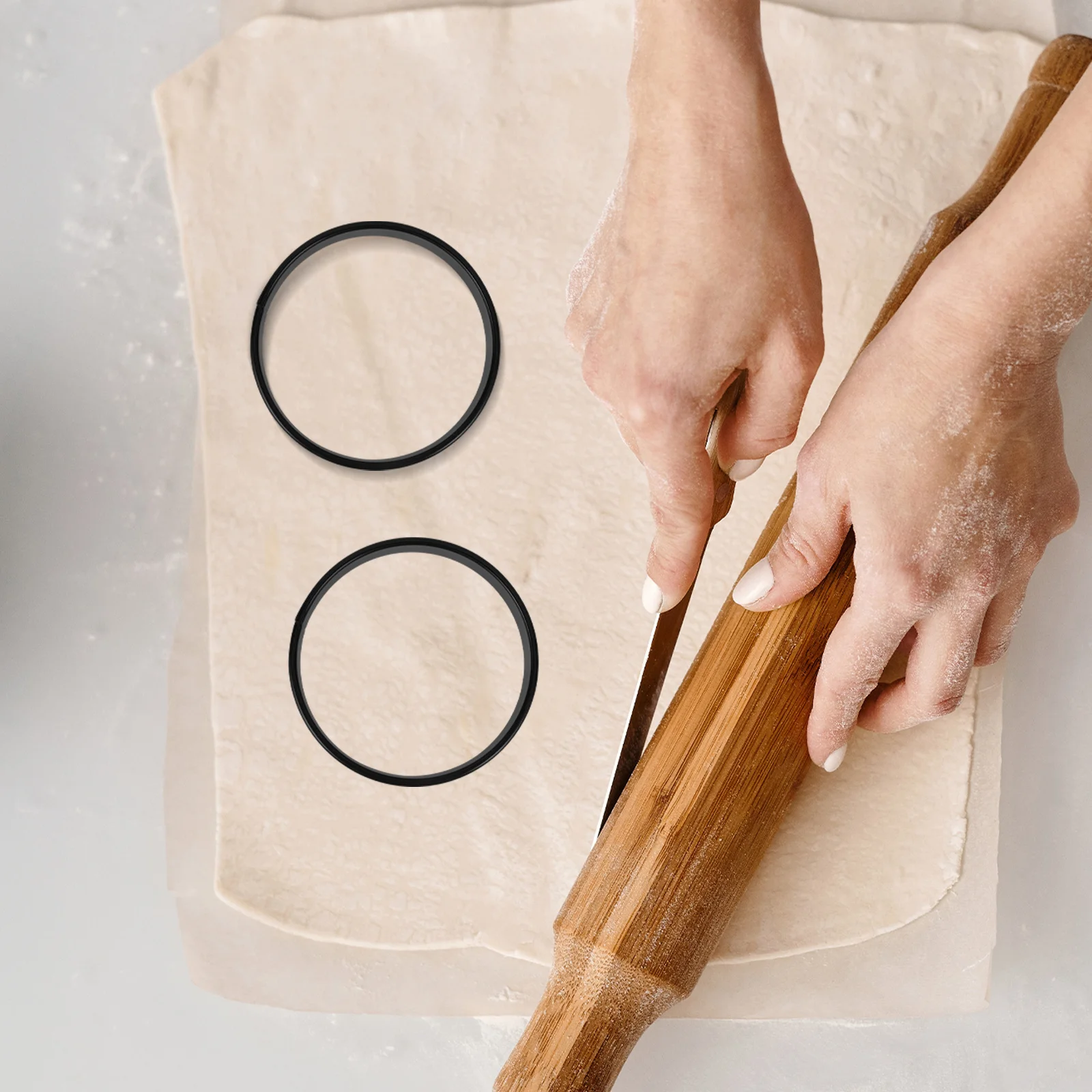 

8Pcs Metal Cake Molds Set Professional Mousse Ring for DIY Pastries Tarts Fruit Cakes Non-Stick Easy Clean Baking Accessory