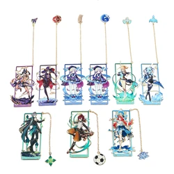 Anime Genshin Impact Bookmark Nilou Mona Cyno Eula Qiqi Figure Bookmark Cosplay Game for Fans Collect Birthday Halloween Gifts