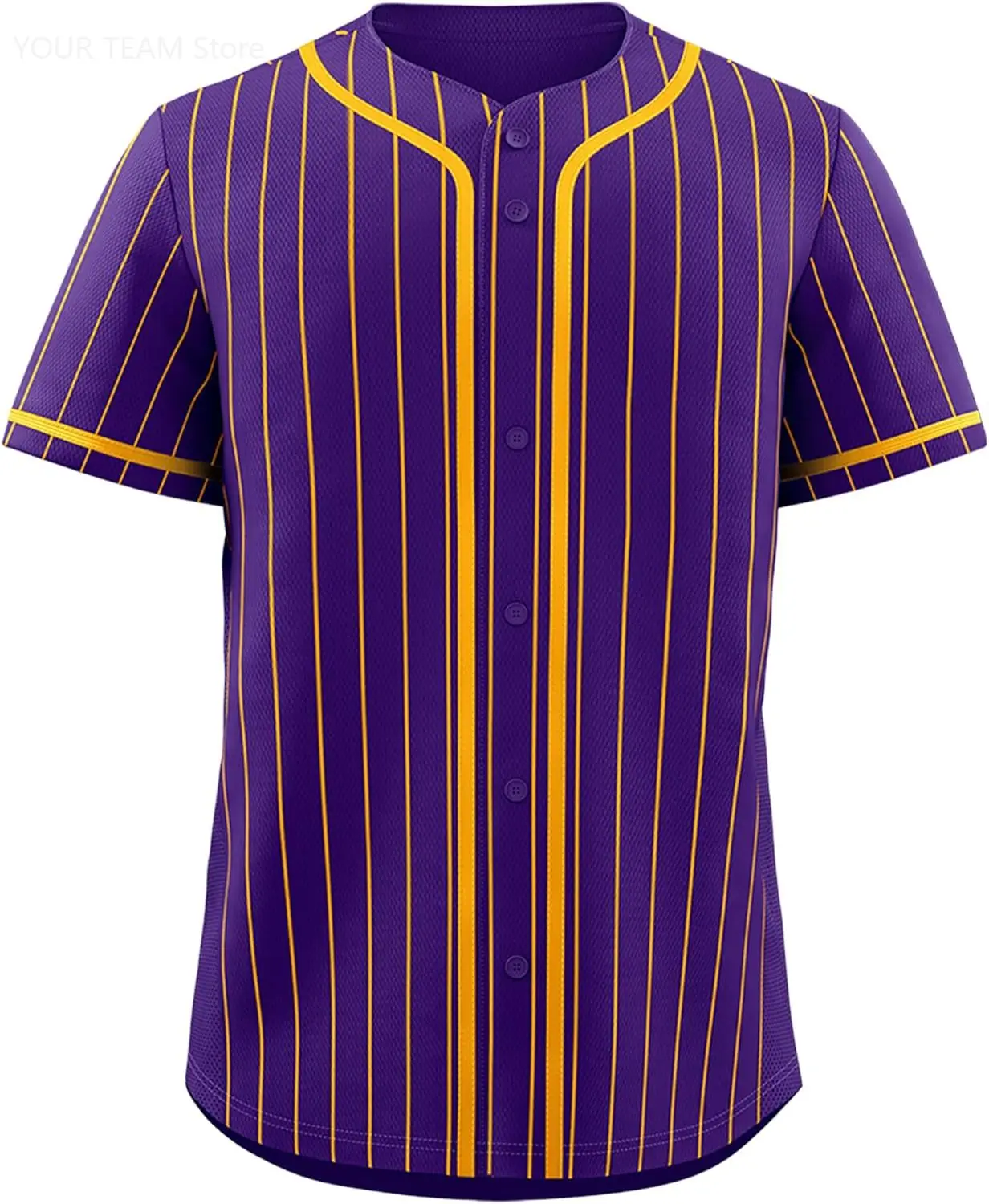 

Pinstripe Baseball Jersey for Men Women,Blank Button Down Baseball Shirt Team Sports Uniform