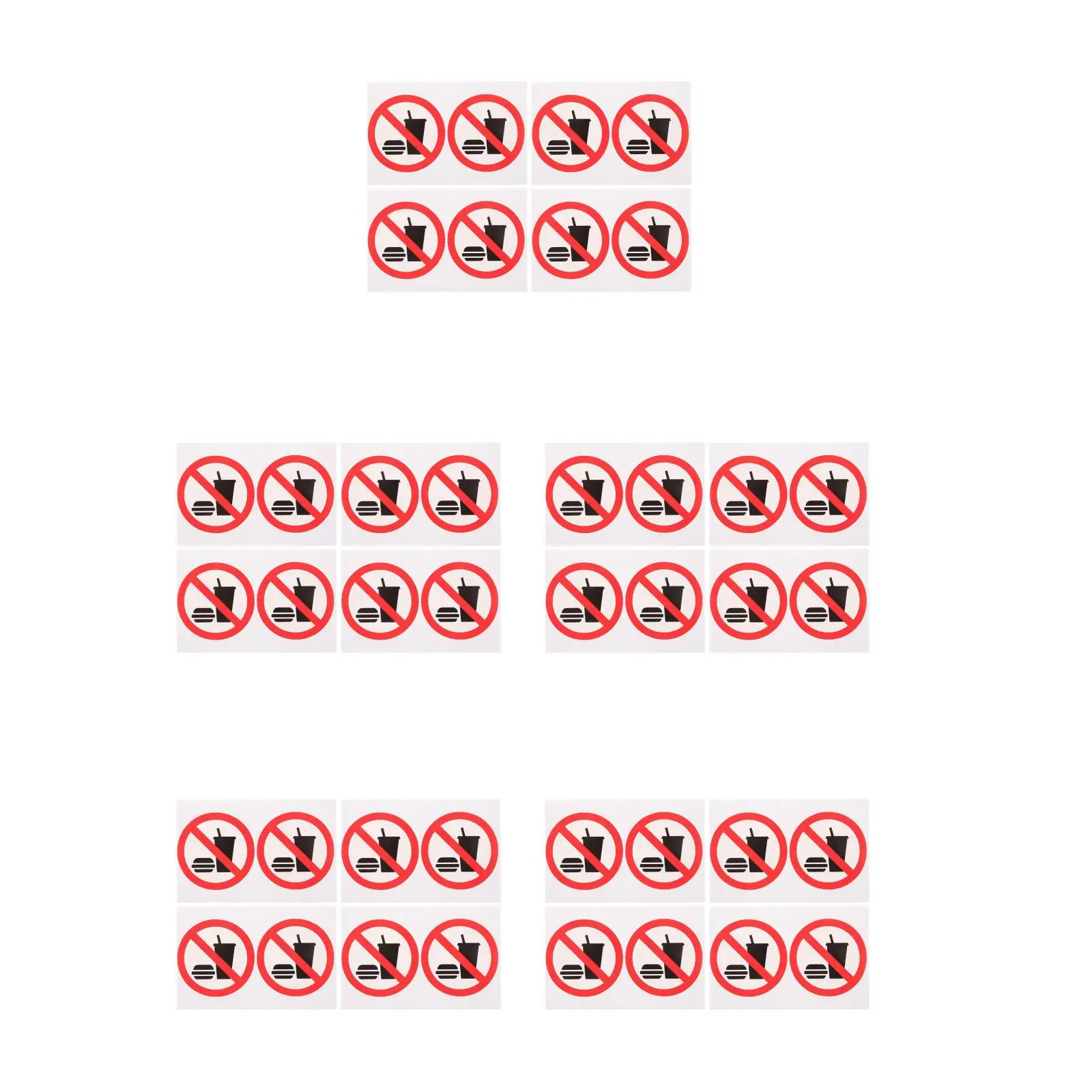 5 Stück, 5 Stück, informelle Warnaufkleber, saubere Umgebung, Schild, selbstklebendes Wandetikett für Getränke, Verbot