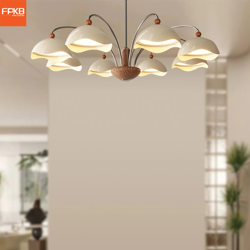 

Living room chandelier hall main lamp eggshell cream wind advanced sense