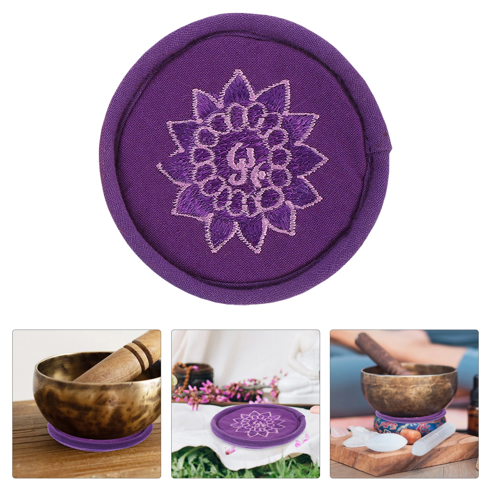 

3 Pcs Buddha Sound Bowl Cushion Prayer Pad Tibetan Fabric Singing Cushions Pillow