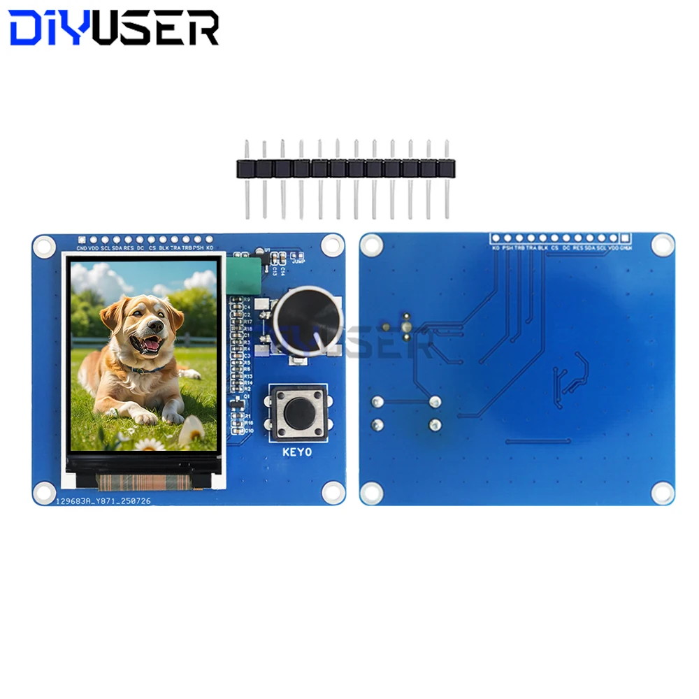 2.0 Inch TFT LCD Display with Rotary Encoder EC11 IIC SPI Interface for ESP32 Raspberry Pi DIY Projects