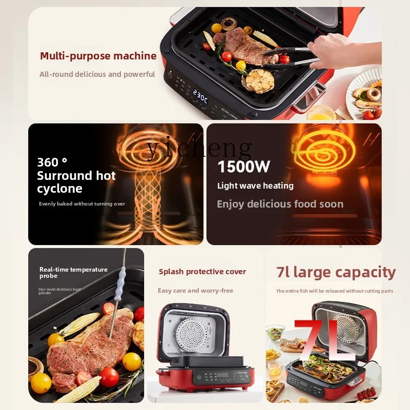 ZK Air Fryer Visual Flip Type Household Visual 7 Liters Large Capacity CA507 Cooking Machine