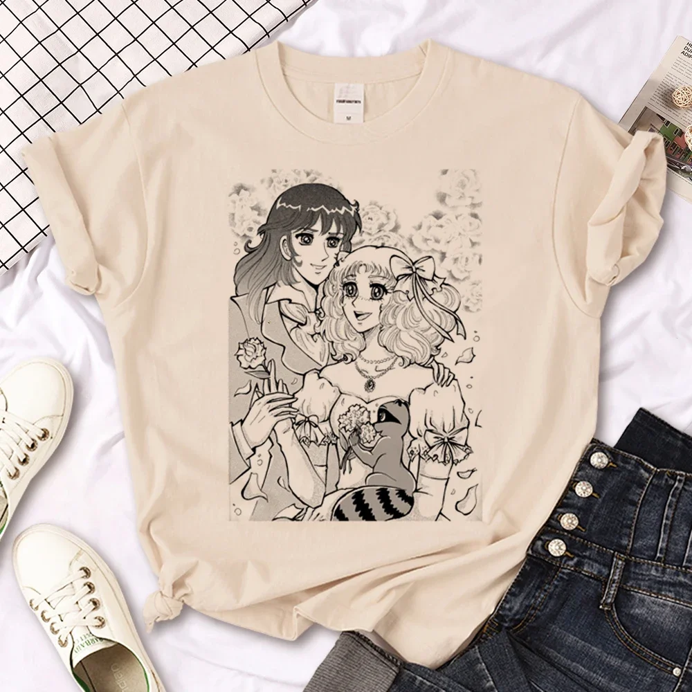 Candy Candy Tee women Y2K t-shirts female anime streetwear 2000s clothing, women T Shirt Printed Tops Tee Harajuku Female image 6