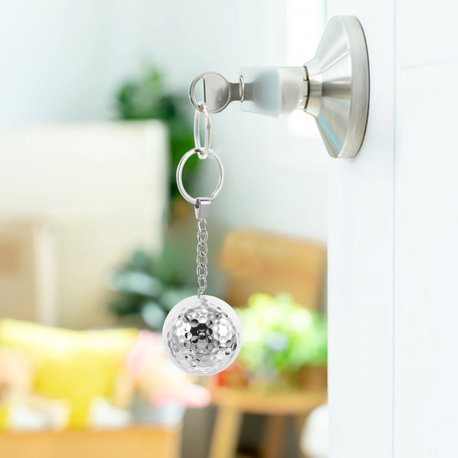 

3 Pcs Golf Gift Ball Souvenirs Sports Golfing Keychain Metal Pendant Silver Hanging Golfs Unique Keyring Miss