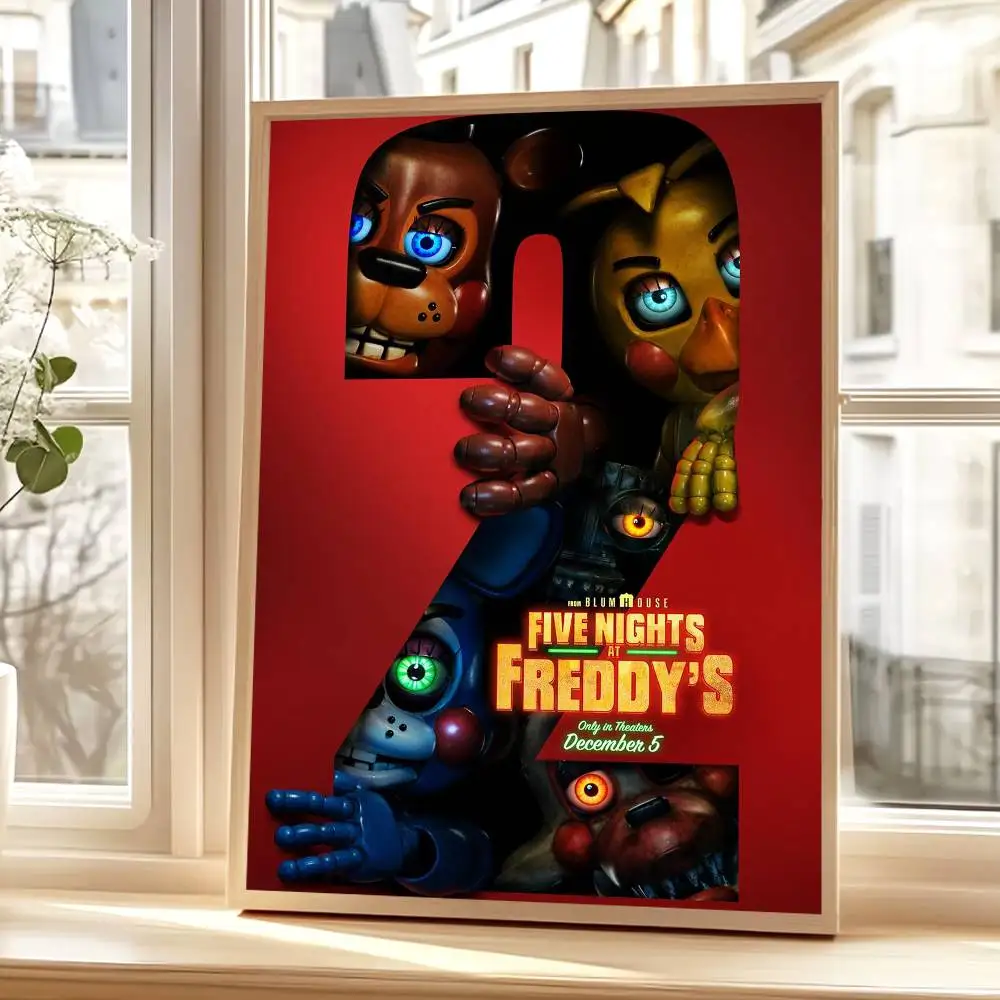 ملصق فيلم F-Five N-Nights at F-Freddy's 2-S يطبع منزل ذاتي اللصق مناسب لتزيين غرفة المعيشة والجدار