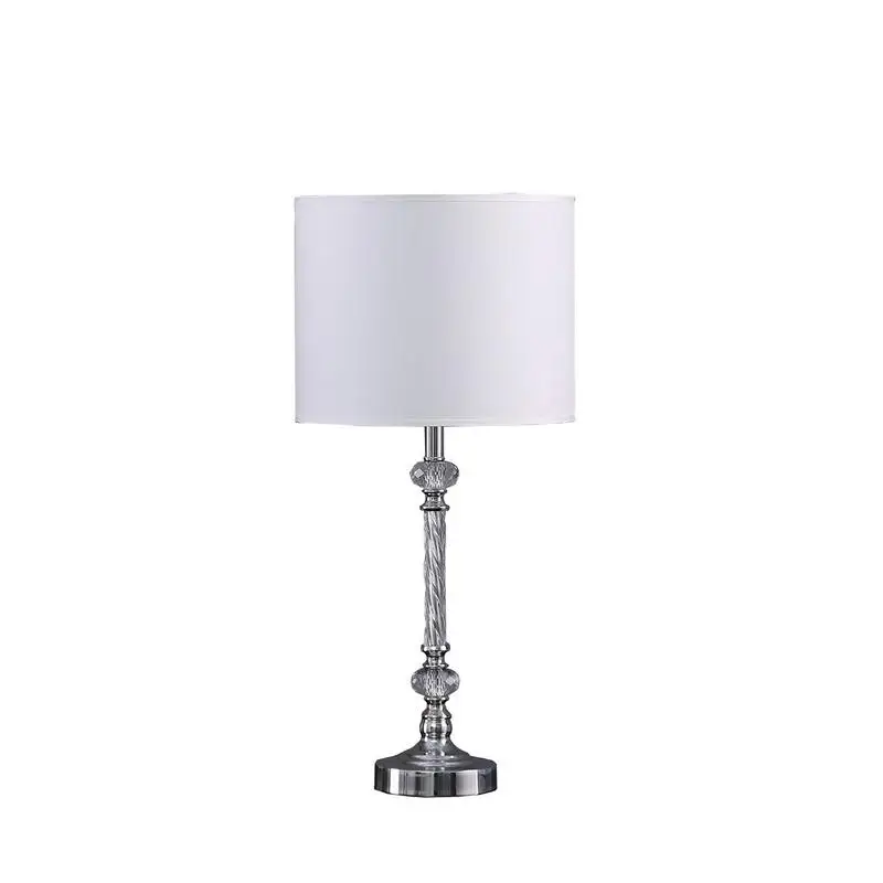 

Modern Silver Twisted Crystal Table Lamp 19.25 inches
