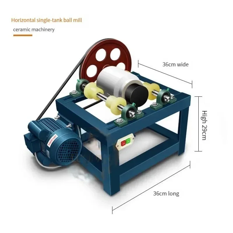 550W Ball Mill Horizontal Drum Small Laboratory Ball Mill Enamel Grinding Glaze Quartz Sand Ternary Catalytic Grinding Crushing