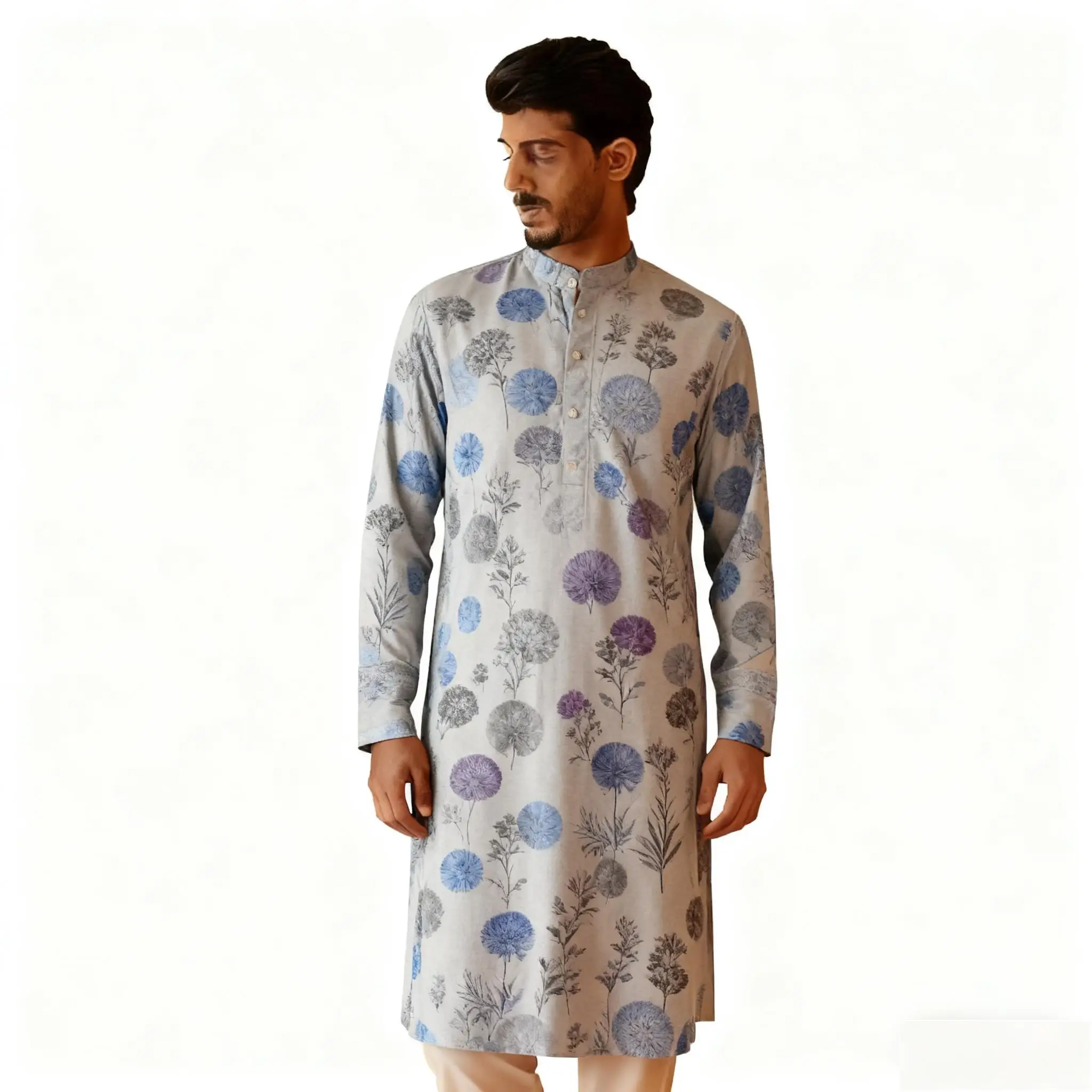 ملابس تقليدية جديدة لعام 2026 للرجال أنماط الآسيوية والجنوبية أطواق الماندرين ماروكين Gebetskleidung Mann #3