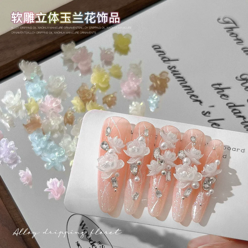50/100/200/300pcs Mini Ribbon Bowknot Nail Charms Cute FLOWER Mixed Resin Bowknot Nail Art Decoration Manicure Jewelry