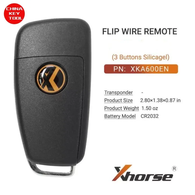 1PCS Xhorse Wire Flip Remote For A6L Style Silicagel 3 Buttons XKA600EN