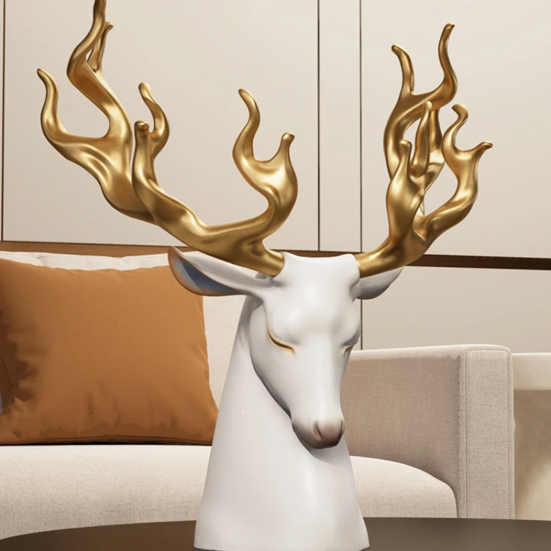 Creative deer ornament, high-end sense, high-end living room entrance wine cabinet, office desktop home decoration