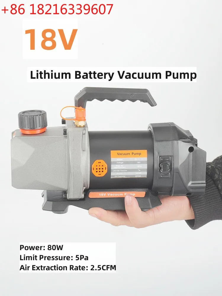YAO 18V Lithium Battery Vacuum Pump 5Pa 80W 2.5CFM 1/4 Air Inlet Refrigeration For Car Household Air Conditioning For 18V Batter