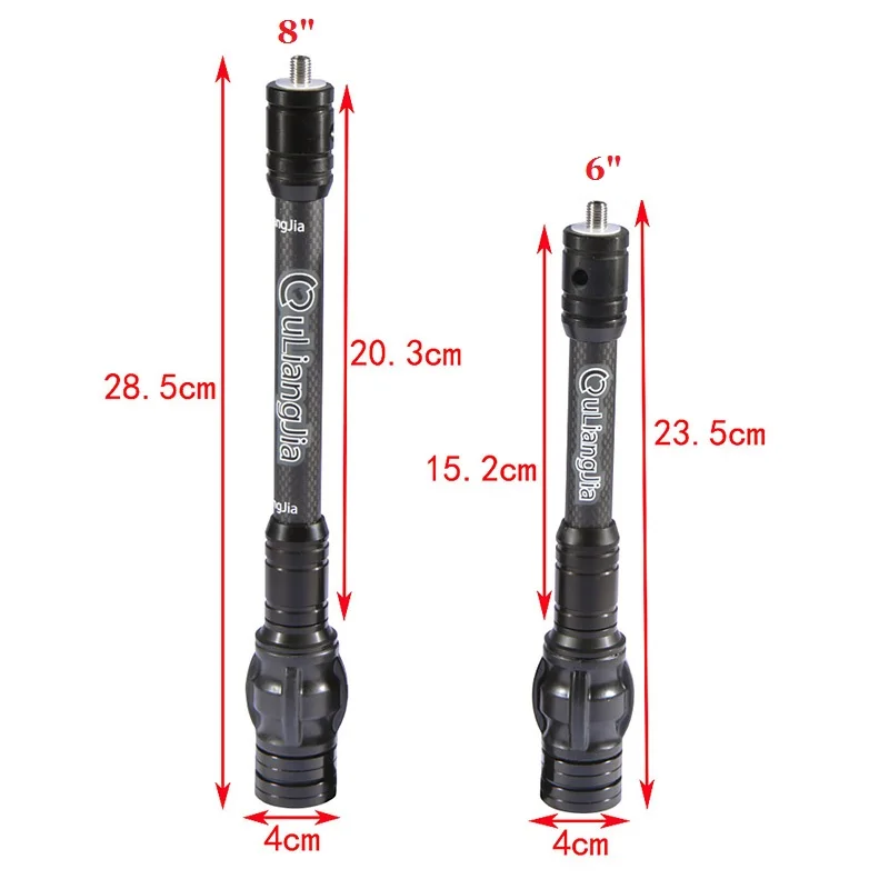 Bogenschießen Carbon Stabilisator Balance Bar 6 8 10 12 Zoll Stabilisator Carbon Faser für Verbindung Bogen Schießen Jagd Zubehör