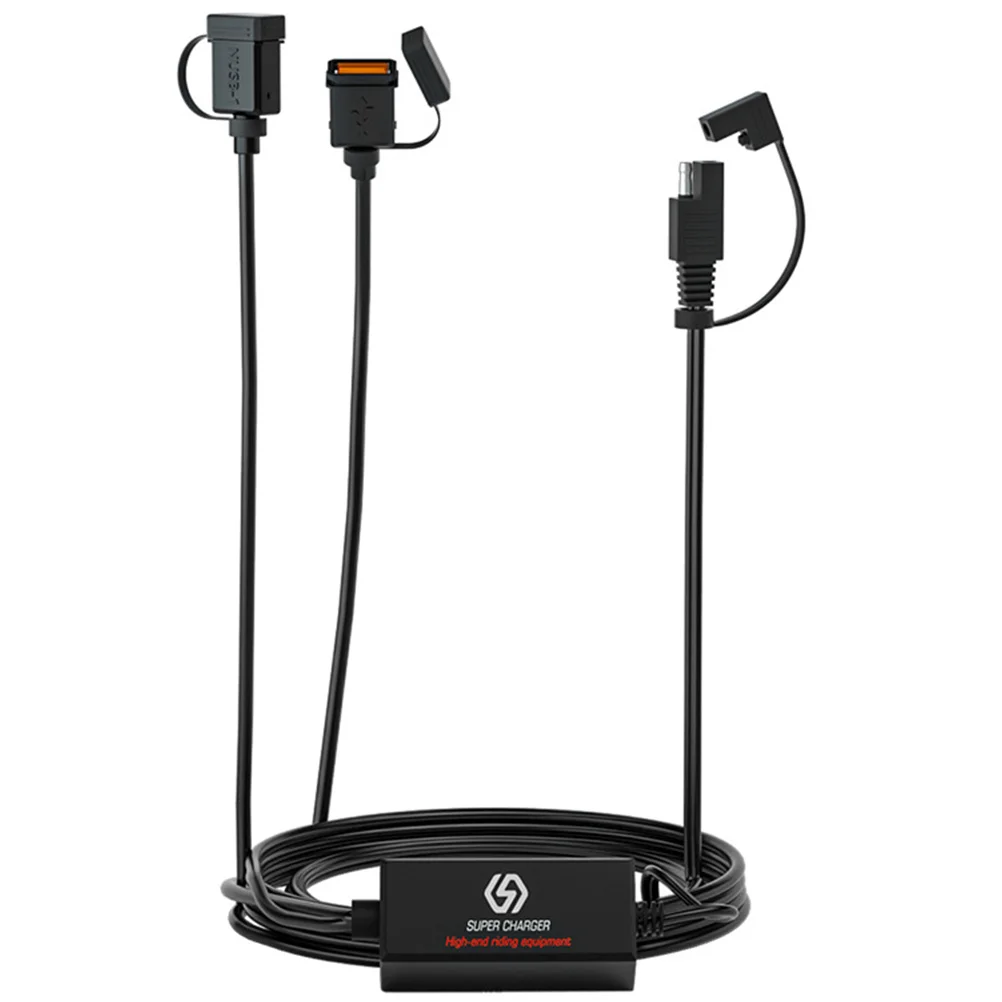 รถจักรยานยนต์ Dual USB Fast อุปกรณ์เสริมแหล่งจ่ายไฟซ็อกเก็ตโทรศัพท์มือถือ SAE Pvc มอเตอร์ไซด์อะแดปเตอร์สมาร์ทโฟน