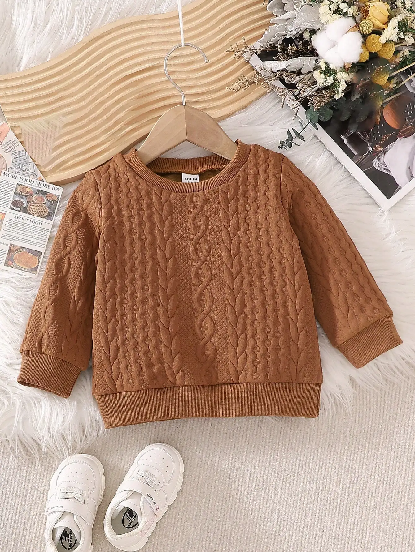 

Brown Sweatshirts For Male Infants In Autumn And Winter Long Sleeves For Home Leisure And Warmth