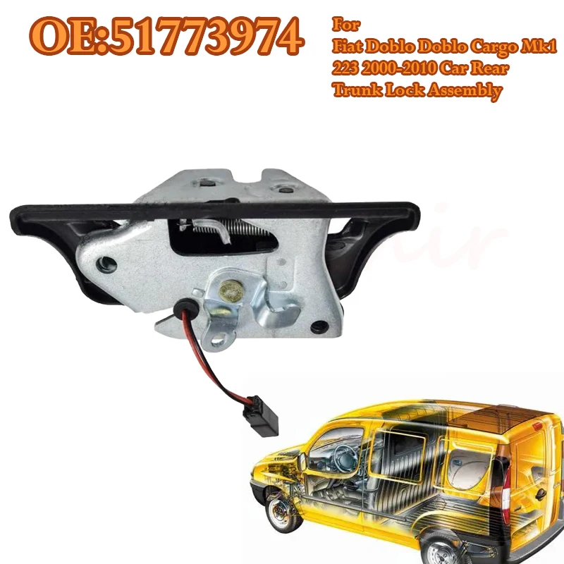 Rear Tailgate Boot Door Lock Latch For Fiat Doblo Doblo Cargo Mk1 223 2000‑2010 Car Rear Trunk Lock Assembly