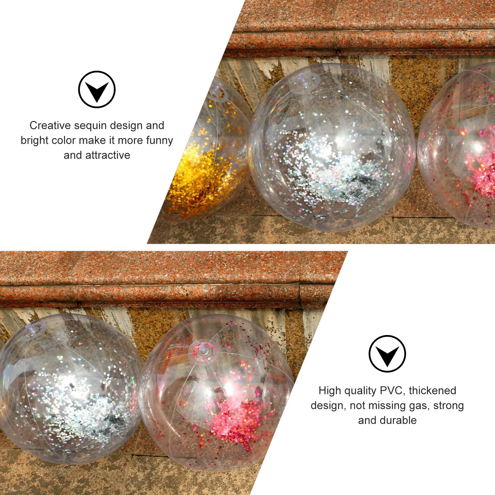 3 peças bola de praia brinquedo de PVC requintado interessante inflável lindo brinquedo ao ar livre