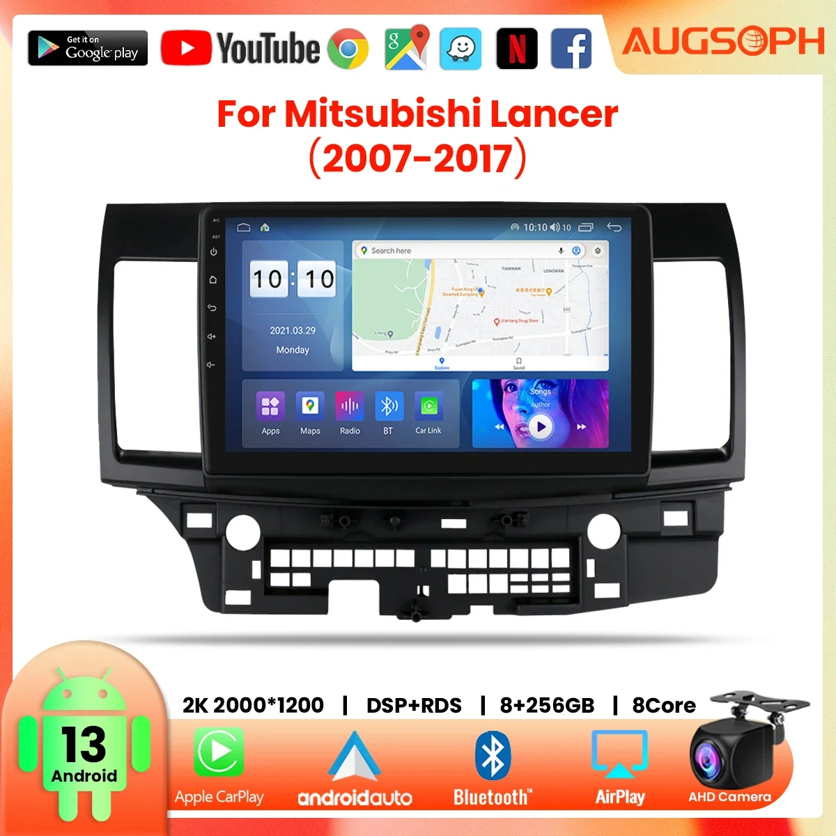 

Android 13 Car Radio For Mitsubishi Lancer 2007-2017, 10inch Multimedia Player With 4G Car Carplay & 2Din GPS Navigation.