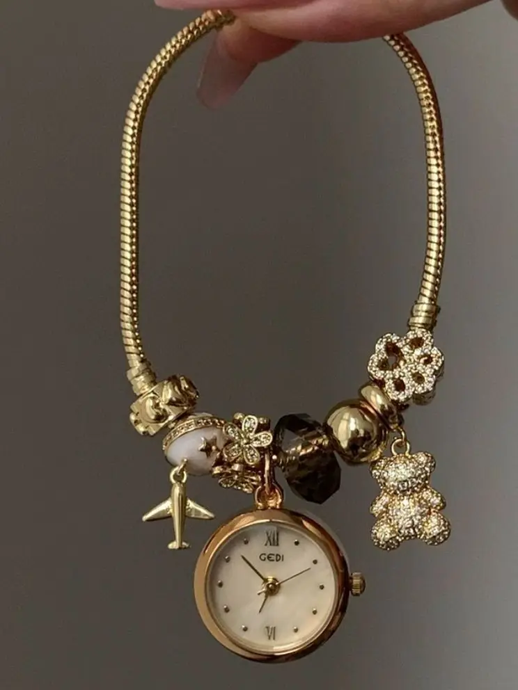 Плоский медвежонок, роскошный режим, роскошные женские кварцевые вешалки, Винтажные Украшения