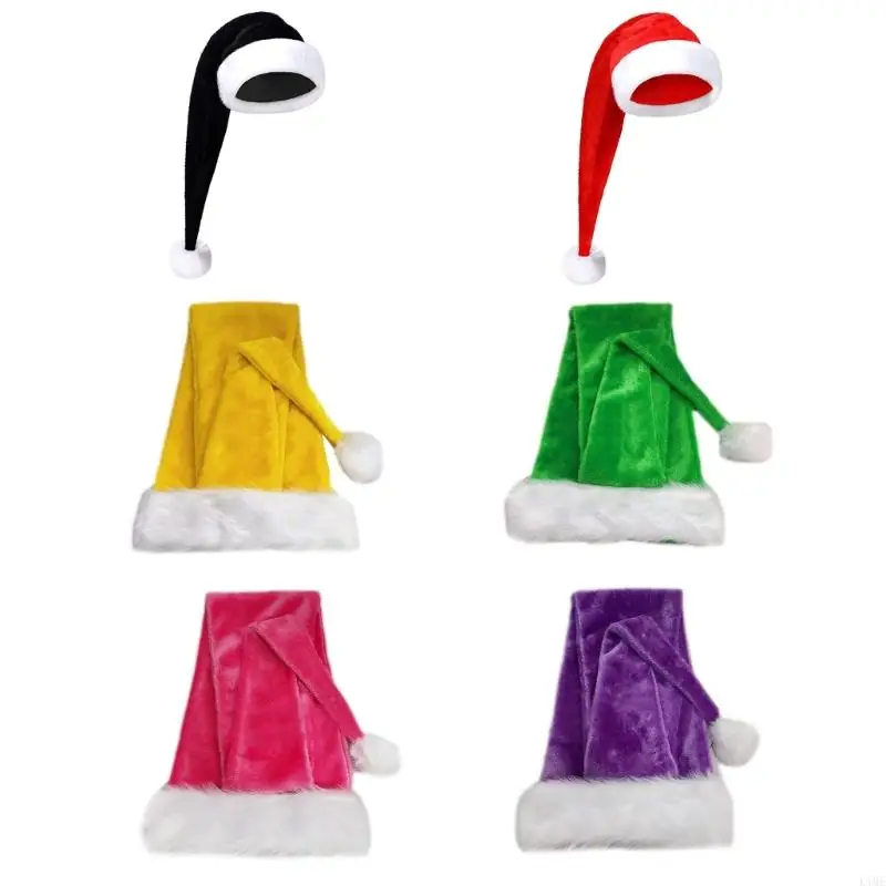 

K1ME Plush Santa Hat Long Christmas Hat Christmas Party Hat Headdress Party Favor Christmas Party Decor Santa Costume