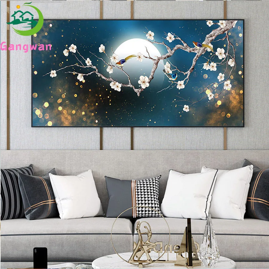 

Plum blossom with Bird Scenery diamond Painting Wall Art Living Room Modern Gallery Interior Home Decor mosaic abstract painting