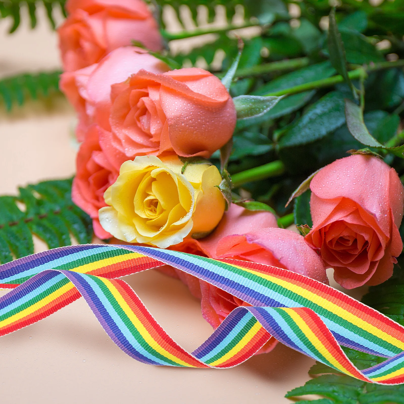 

Rainbow Ribbon Colorful Polyester Wrapping Hair Birthday Decorative Multi Function Craft Accessory Art Supplies