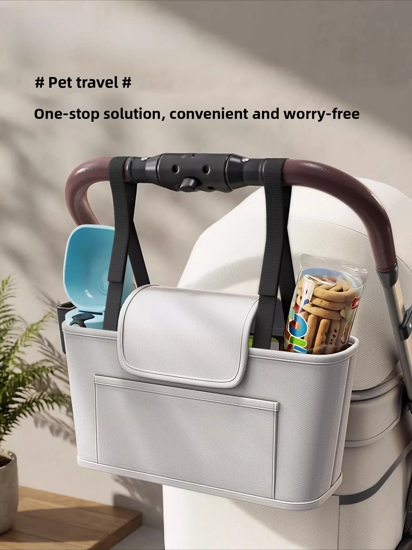 

Multifunctional Pet Stroller Hanging Bag Portable Storage Organizer Accessories
